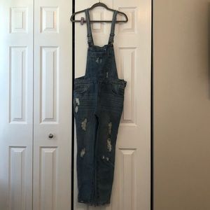 Distressed Mom Jean Style Overalls Size 27